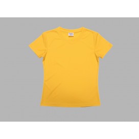 เสื้อยืดผู้หญิงคอกลมแขนสั้นสีเหลือง