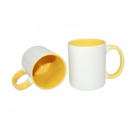 แก้วขาวขอบด้านในสีเหลือง 11 ออนซ์ (36/ลัง)