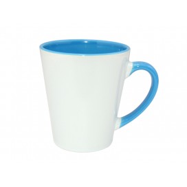 แก้วขาวข้างในและหูจับสีฟ้า  12 ออนซ์ (36/ลัง)