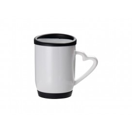 12oz/360ml Ceramic Mug w/ Silicon Lid and Base(Black)(36/pack)