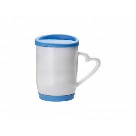 12oz/360ml Ceramic Mug w/ Silicon Lid and Base(Light Blue)(36/pack)